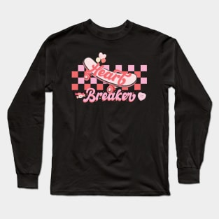 Heart Breaker Skateboard Valentines Day Long Sleeve T-Shirt